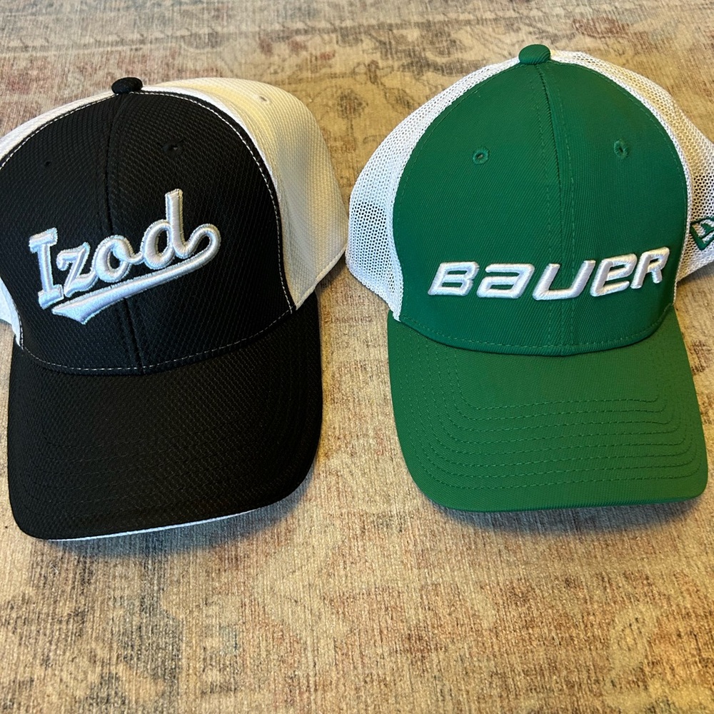 Izod Black Cap and Bauer Green Cap